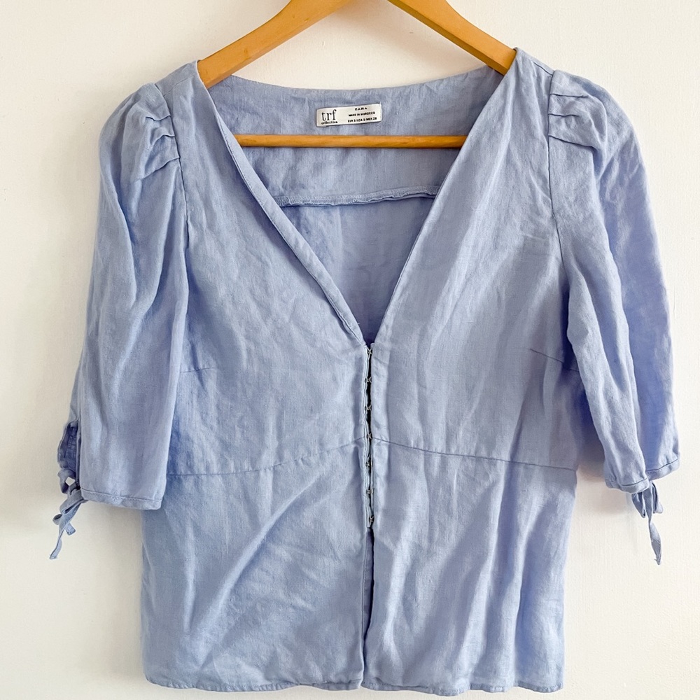 Baby blue cropped top
